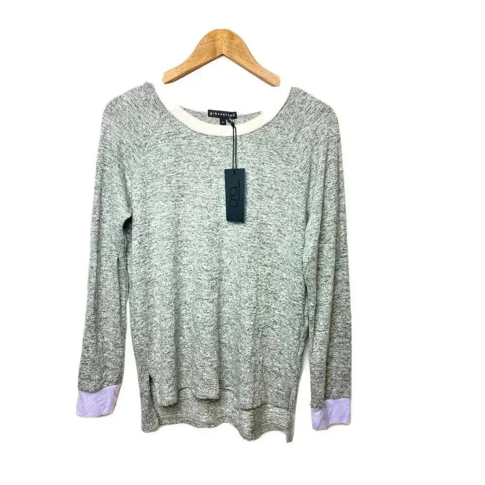 Gibson look gray full sleeves pullover Sweater Sz S‎ Nordstrom Blogger